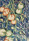 Herabhängender Zweig mit roten und grünen Tomaten by Christian Rohlfs, 1906, Watercolour, sold Apr 2008