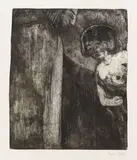Emil Nolde, Christus und die Sünderin, 1911, Etching