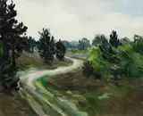 Kurt Schwitters, Heideweg aus Bardowick, 1925, Oil on panel