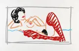 Tom Wesselmann, Fast sketch red stocking nude, 1991, Silkscreen in colours