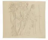 Bäume im Wind (Küstenlandschaft) by Ernst Ludwig Kirchner, 1928, Pencil drawing, sold Apr 2008