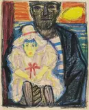 Otto Dix, Der Fischer und das Kind, 1961, Lithograph in colours