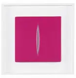 Lucio Fontana, Concetto spaziale, 1968, Plastic object in wooden frame