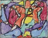 Adolf Hölzel, Figürliche Komposition, 1920, Pastel
