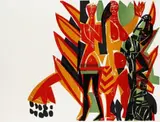 HAP Grieshaber, Carl Orff: Carmina Burana, 1965, Woodcut in colours