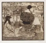 Liebe by Heinrich Vogeler, 1896, Etching, sold Apr 2008