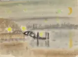 Blankenese, der "Bullen" by Eduard Bargheer, 1974, Watercolour, sold Apr 2008
