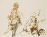 Alfred Hrdlicka, Figürliche Komposition, 1972, Pen and India ink