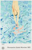 David Hockney, Plakat: Olympische Spiele München 1972 (Diver), 1970, Lithograph in colours
