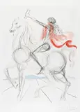Chevalier Léonardesque by Salvador Dalí, 1975, Drypoint, sold Apr 2008