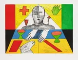 Mimmo Paladino, Mathematica, 2001, Etching in colours