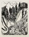 Erich Heckel, Gebirgstal, 1922, Lithograph