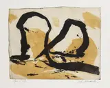 Emil Schumacher, Komposition Schwarz-Braunocker, Aquatint printed in colours