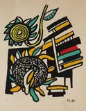 Fernand Léger, Les deux tournesols, 1954, Lithograph in colours