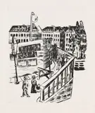 Max Beckmann, Holzbrücke, 1922, Etching