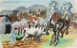 Eduard Bargheer, Pflügender Bauer (Toskana)