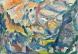 Friedrich Ludwig, Zwei Wanderer/Rast (Bayerische Alpen), 1944, Oil on panel
