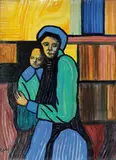 Heinrich Schlief, Madonna mit Kind, 1950, Mixed media