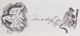 Jörg Immendorff, Adler und Maleraffe, 1987, Felt-tip pen drawing