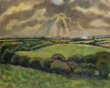 Eugen Spiro, Süddeutsche Landschaft, 1919, Oil on canvas