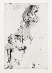 Horst Janssen, Von Luigi Toninelli bestellt, 1973, Drypoint