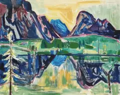 Werner von Houwald, Bergsee, 1960, Oil on canvas