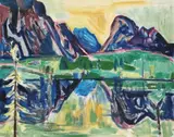 Werner von Houwald, Bergsee, 1960, Oil on canvas