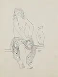 Béla Kádár, Nu couché avec vase