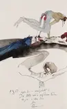 Horst Janssen, Galante Szene, 1977, Watercolour