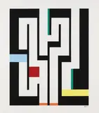 Walter Dexel, 4 Bll.: Abstrakte Kompositionen, 1969, Silkscreen in colours