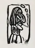Christian Rohlfs, Der Raucher, 1912, Linocut