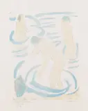 Erich Heckel, Badende Mädchen, 1957, Lithograph in colours