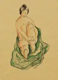 Béla Kádár, Femme assise au chiffon vert