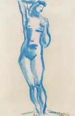Fritz Wotruba, Weiblicher Akt, 1929, Pastel