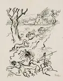 George Grosz, Granatloch, 1915, Lithograph