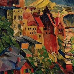Stadtlandschaft by H. Schulz, 1910, Oil on canvas, sold Apr 2008