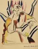 Helmuth Macke, Porträt einer Dame, 1920, Gouache