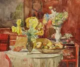 Bernhard Kretzschmar, Blumenstillleben in der Wohnung des Künstlers