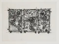 Meta-Harmonie by Jean Tinguely, 1978, Etching, sold Apr 2008