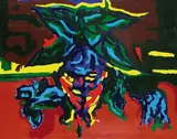 Ilario Quirino, L'uomo e la sua ombra, 2005, Acrylic on canvas