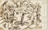 Wilhelm Morgner, Abendmahl, 1915, Pen and ink drawing
