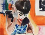 Heinz Tetzner, Lesendes Mädchen, 1950, Watercolour