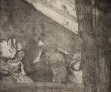 Edgar Degas, 2 Bll.: Aux Ambassadeurs. Les Blanchisseuses, 1877, Etching