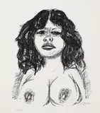 Otto Dix, Halbakt von vorn, 1966, Lithografie auf BFK RIVES (Wasserzeichen)