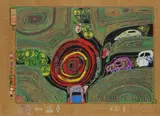 Kreisverkehr der Straßengekreuzigten by Friedensreich Hundertwasser, 1971, Silkscreen in colours, sold Apr 2008