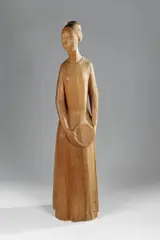 Fini Moroder, Frauenfigur mit Teller, Sculpture