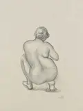 Aristide Maillol, Femme accroupie de dos, 1925, Lithograph