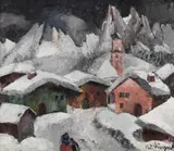 Adolf Büger, Winter, 1936, Oil on panel
