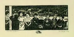 Wilhelm Laage, Auf dem Dorfball, 1914, Woodcut