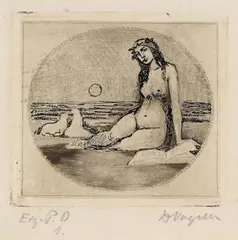5 Bll.: Exlibris by Heinrich Vogeler, 1912, Etching, sold Apr 2008